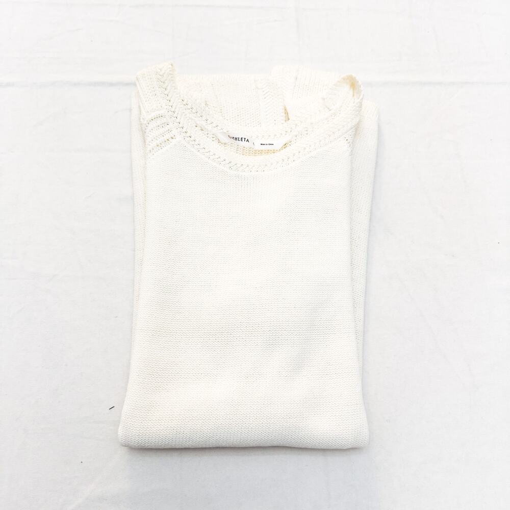 Athleta Cream Off White Knit Lightweight Tunic Sleeveless Tank Top Size L
